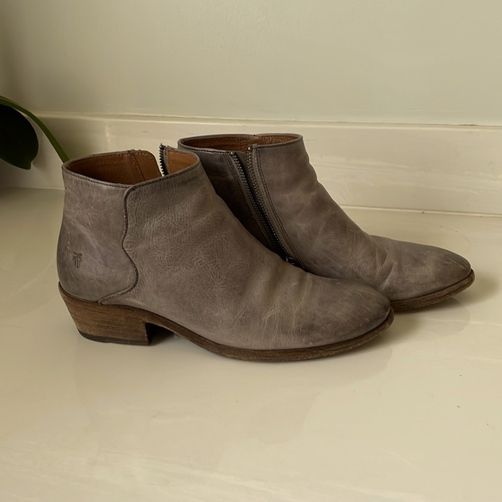 Frye warm gray booties